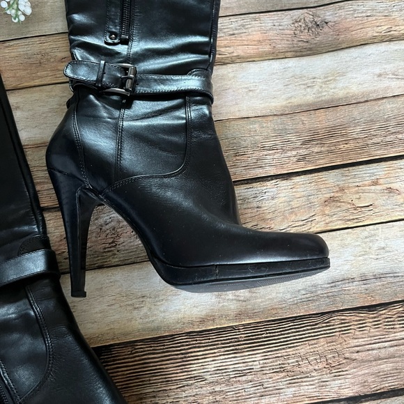 NINE WEST Reindeero Genuine Black Leather Boots Size 6 - Picture 7 of 11